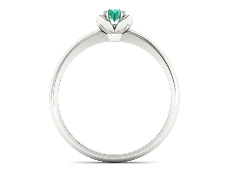 Złoty pierścionek ze szmaragdem białe złoto - p16220bsm — zdjęcie 2