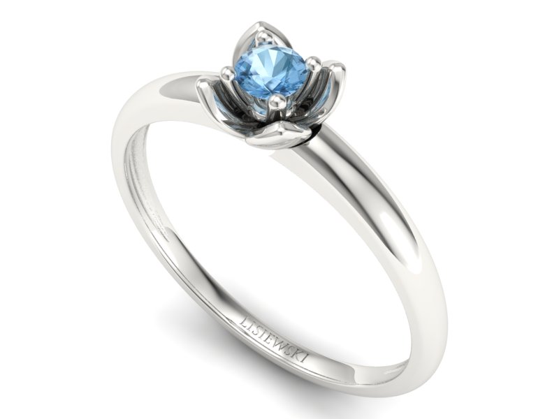 Złoty pierścionek z topazem białe złoto - p16220btp — zdjęcie 3