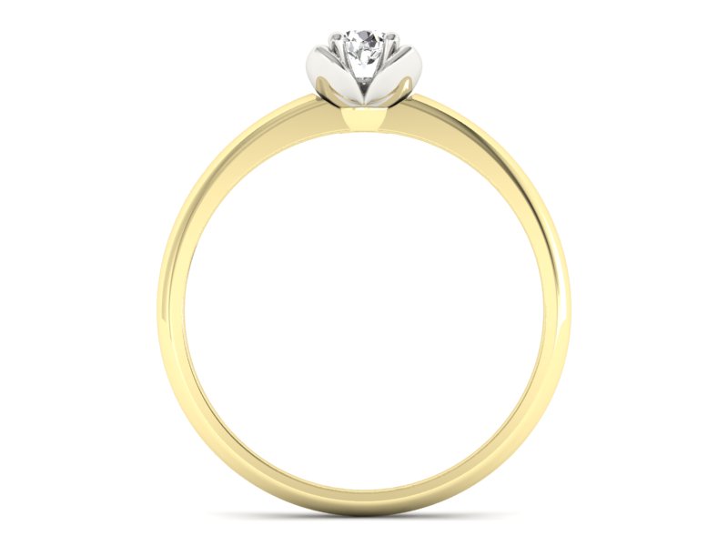 Pierścionek z diamentem żółte i białe złoto - p16220zb — zdjęcie 2