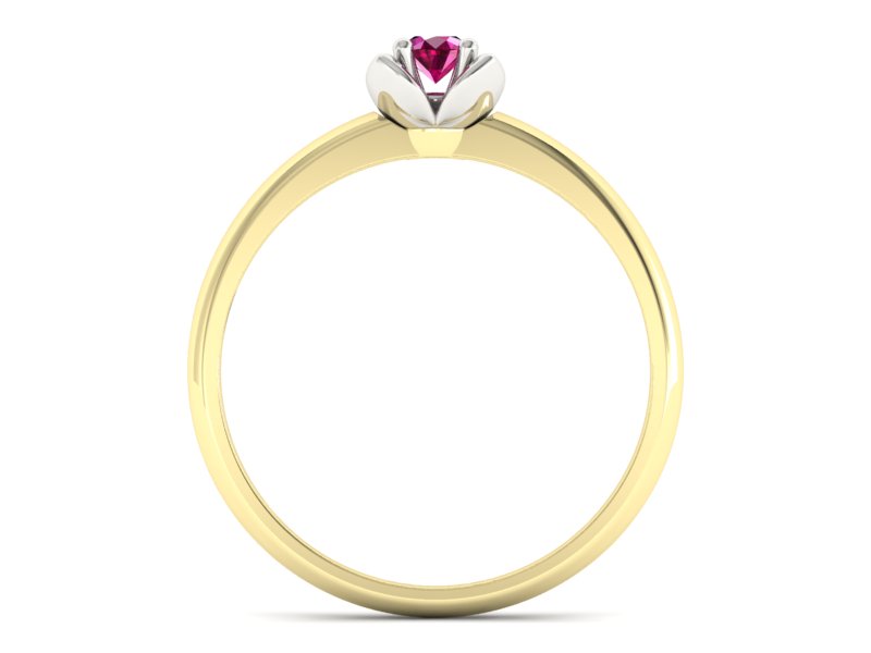 Pierścionek z rubinem żółte białe złoto - p16220zbr — zdjęcie 2