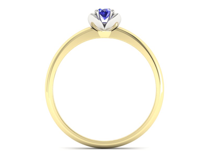 Pierścionek z szafirem żółte białe złoto - p16220zbszc — zdjęcie 2