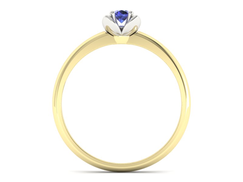 Pierścionek z tanzanitem żółte białe złoto - p16220zbt — zdjęcie 2
