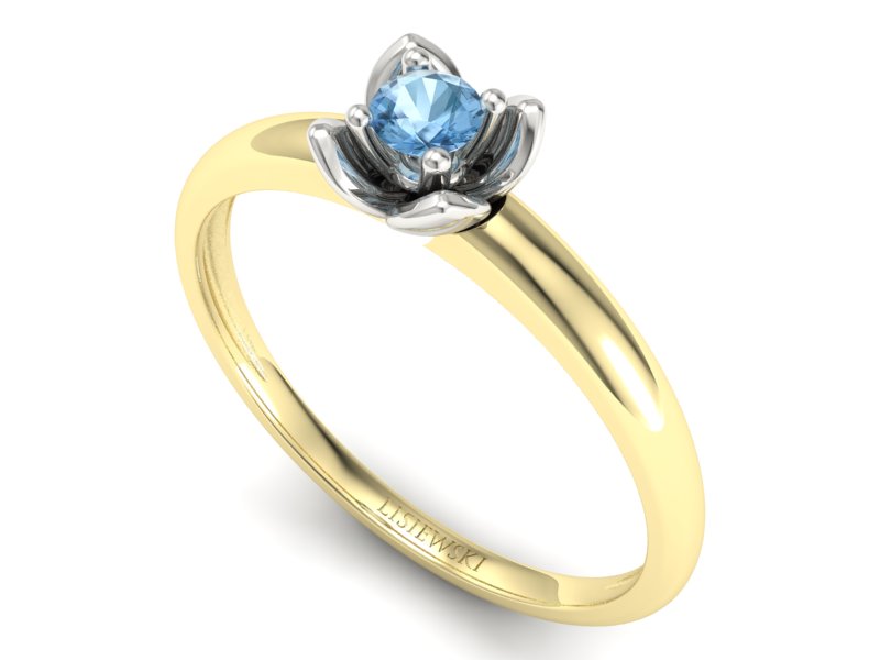 Pierścionek z topazem żółte białe złoto - p16220zbtp — zdjęcie 3