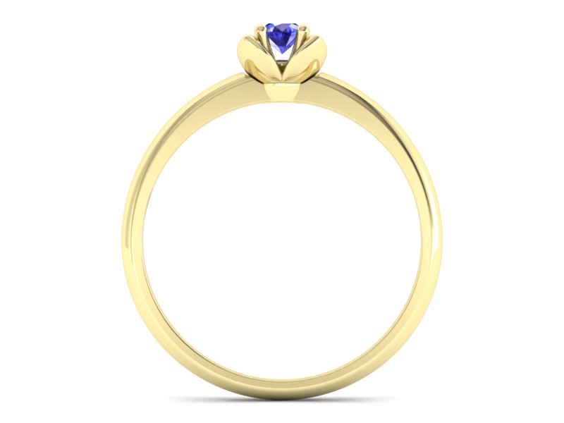 Złoty pierścionek z szafirem żółte złoto szafir - p16220zszc — zdjęcie 2