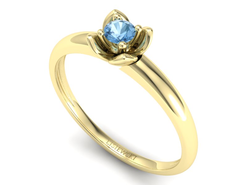 Złoty pierścionek z topazem żółte złoto - p16220ztp — zdjęcie 3