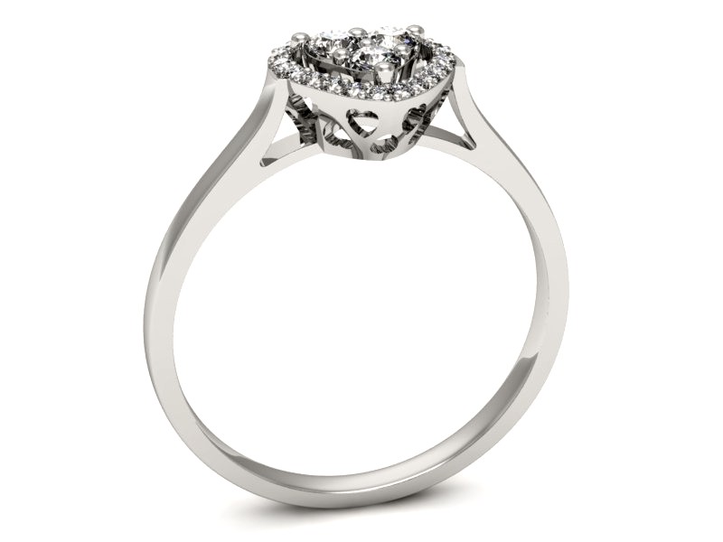 Złoty pierścionek z brylantami białe złoto - p16221b — zdjęcie 3