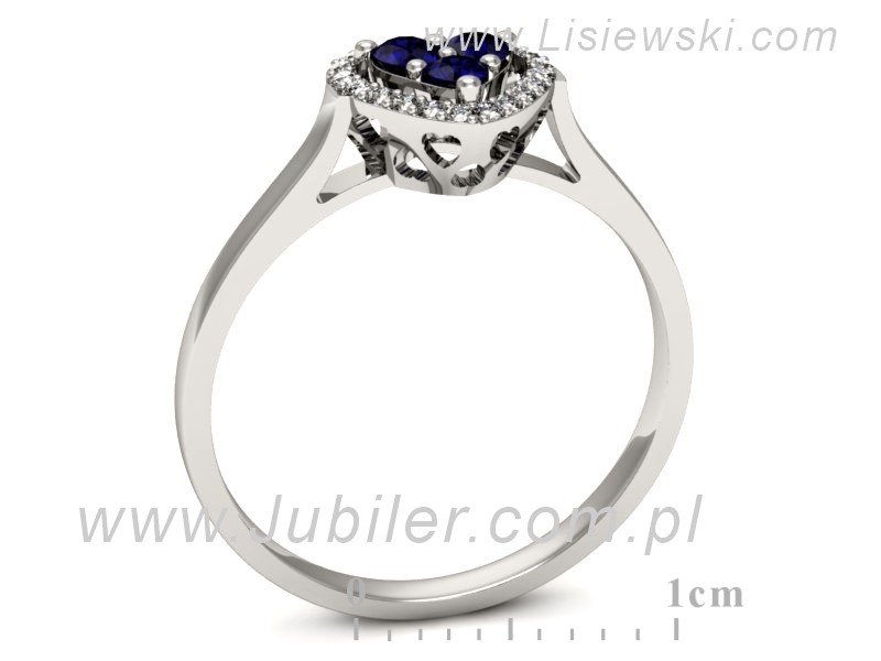 Złoty pierścionek ze spinelami i brylantami - p16221bsp — zdjęcie 3