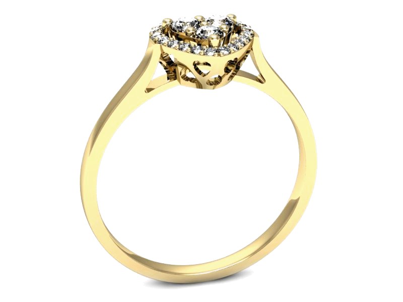 Złoty pierścionek z brylantami żółte złoto - p16221z — zdjęcie 3