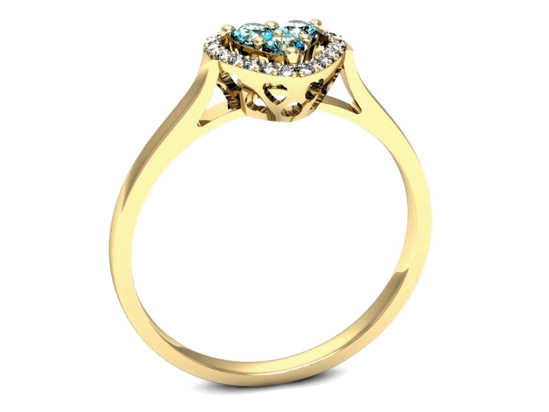 Pierścionek z topazami i brylantami żółte złoto - p16221za — zdjęcie 3