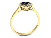 Złoty pierścionek ze spinelami z brylantami - p16221zsp - 3