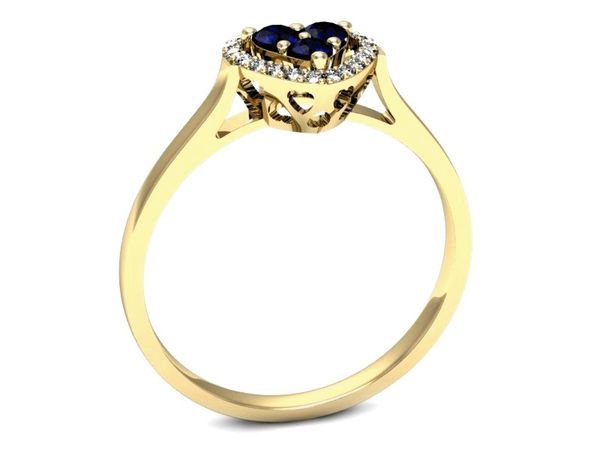 Złoty pierścionek ze spinelami z brylantami - p16221zsp