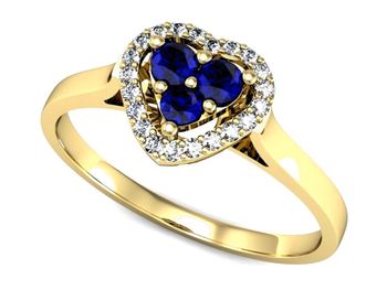 Złoty pierścionek ze spinelami z brylantami - p16221zsp - 1