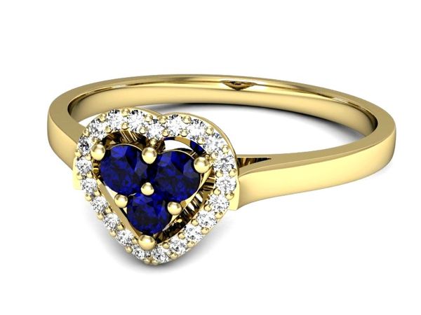 Złoty pierścionek ze spinelami z brylantami - p16221zsp