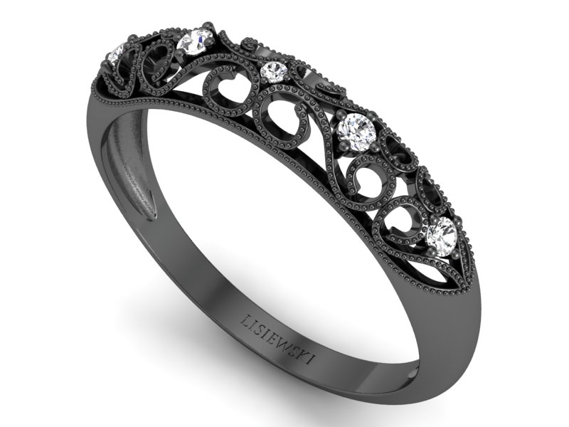 Pierścionek diamentowy czarne złoto - p16224cz — zdjęcie 3