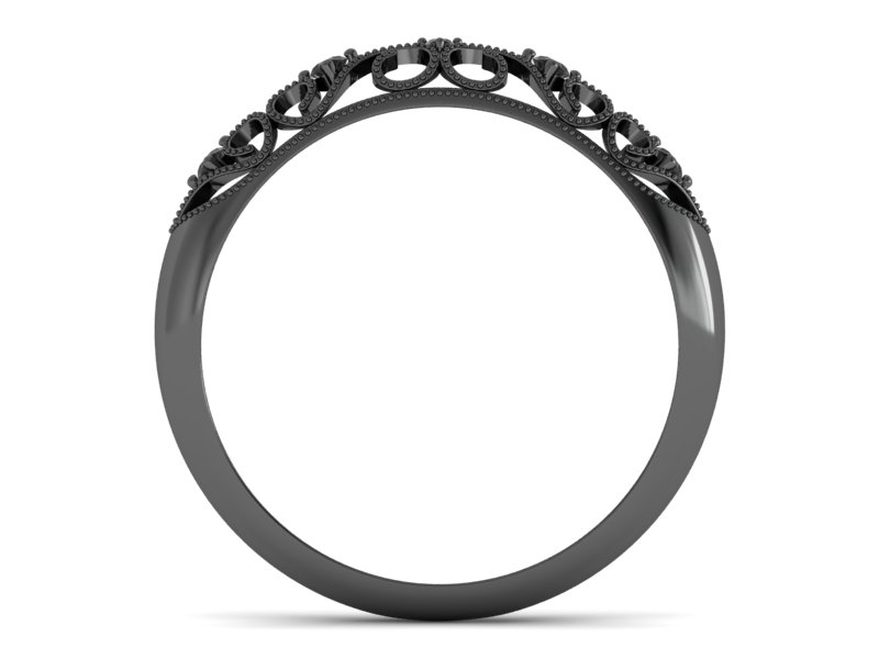 Pierścionek z czarnymi diamentami - p16224czcd — zdjęcie 2