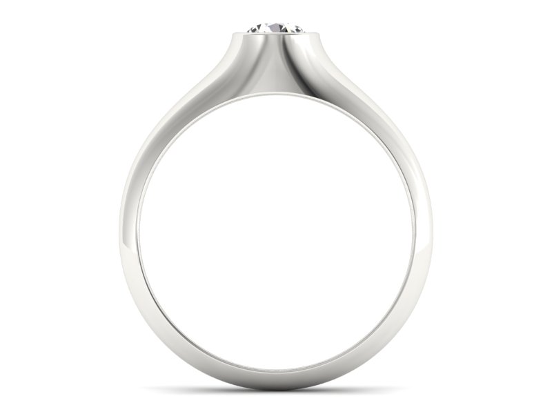 Złoty pierścionek z brylantem białe złoto - p16226b — zdjęcie 2
