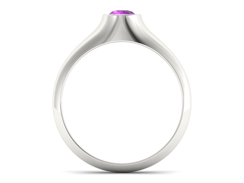 Złoty pierścionek z ametystem białe złoto - p16226bat — zdjęcie 2