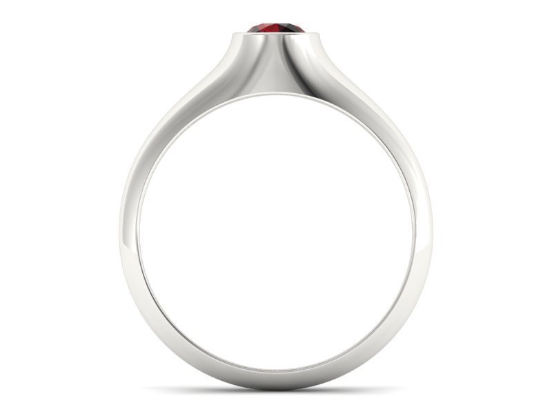 Złoty pierścionek z granatem białe złoto - p16226bgr — zdjęcie 2