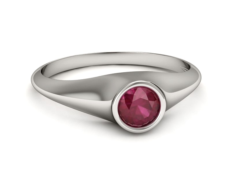 Złoty pierścionek z rubinem białe złoto - p16226br — zdjęcie 5