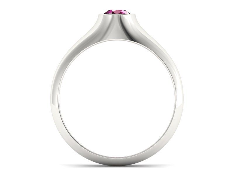 Złoty pierścionek z rubinem białe złoto - p16226br — zdjęcie 2