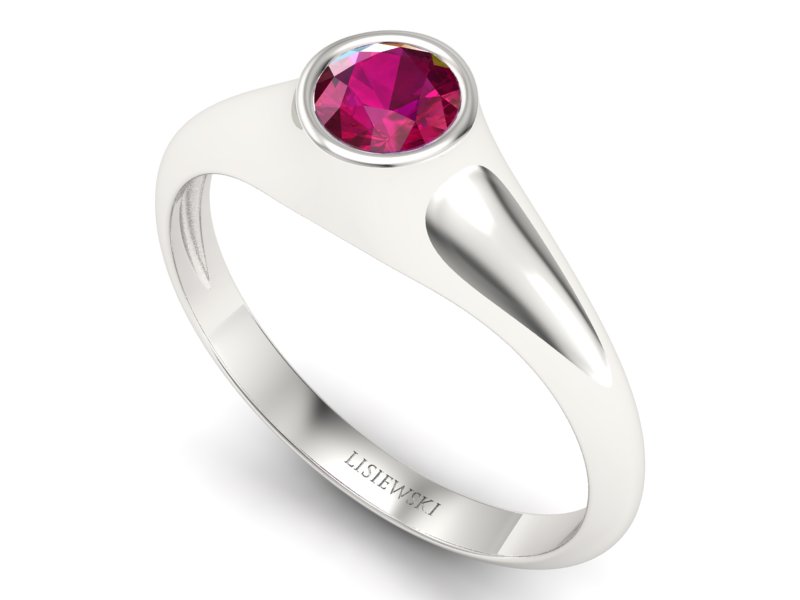 Złoty pierścionek z rubinem białe złoto - p16226br — zdjęcie 3
