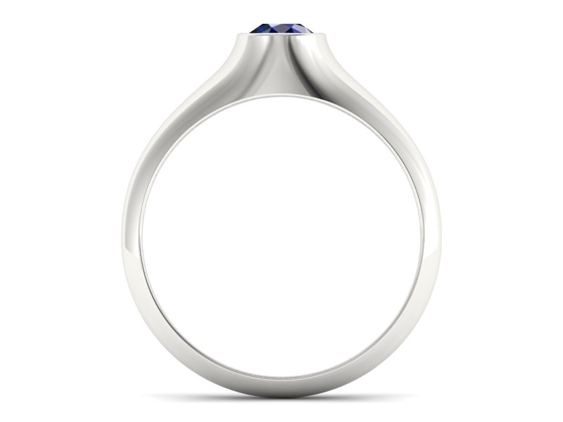 Złoty pierścionek z szafirem białe złoto - p16226bsz — zdjęcie 2