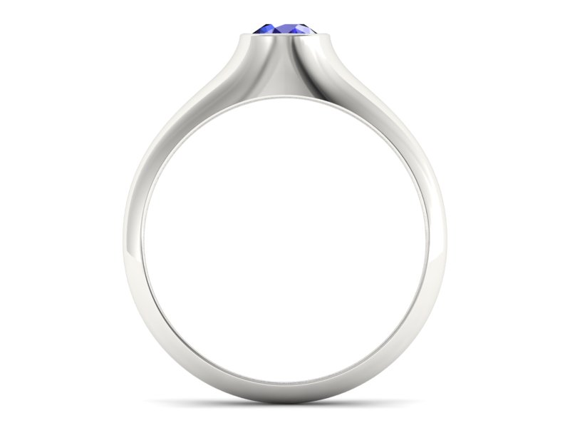 Złoty pierścionek z szafirem białe złoto - p16226bszc — zdjęcie 2