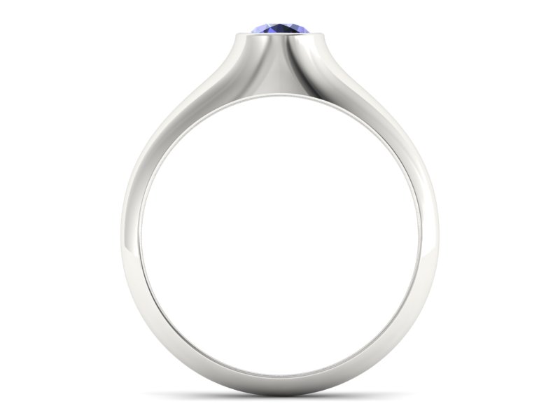 Złoty pierścionek z tanzanitem białe złoto - p16226bt — zdjęcie 2