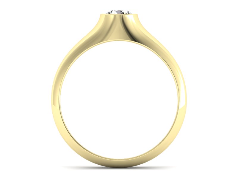 Złoty pierścionek z brylantem żółte złoto - p16226z — zdjęcie 2