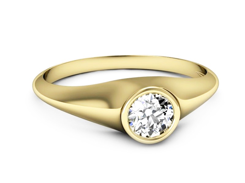 Złoty pierścionek z brylantem żółte złoto - p16226z — zdjęcie 5