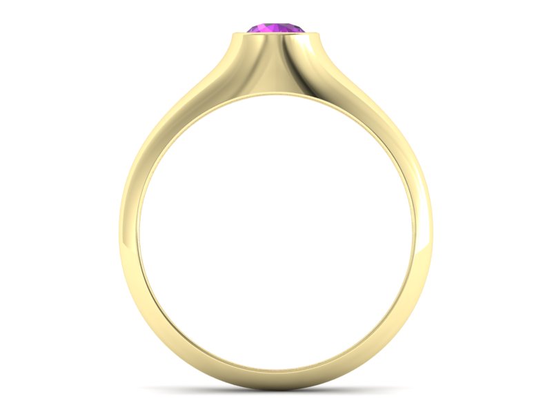 Złoty pierścionek z ametystem żółte złoto - p16226zat — zdjęcie 2