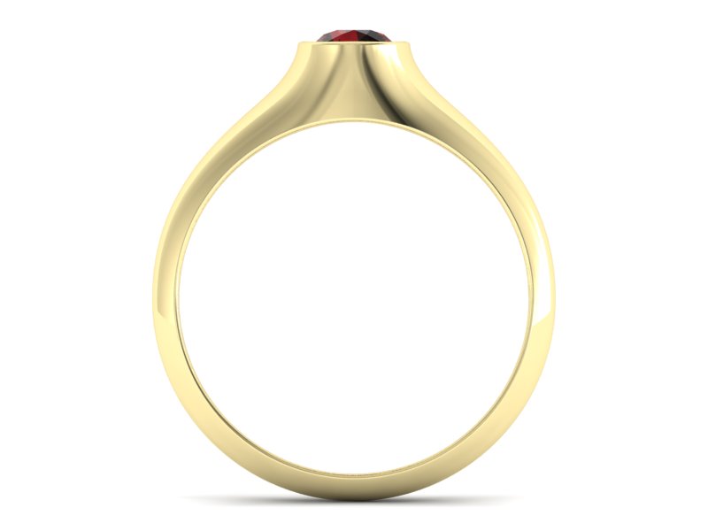 Złoty pierścionek z granatem żółte złoto - p16226zgr — zdjęcie 2