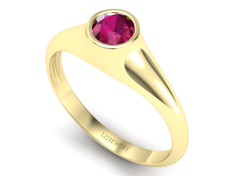 Złoty pierścionek z rubinem żółte złoto - p16226zr — zdjęcie 3