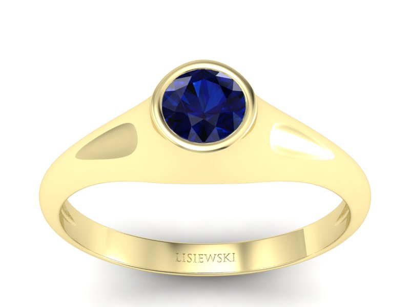 Złoty pierścionek z szafirem żółte złoto - p16226zsz