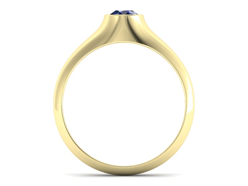Złoty pierścionek z szafirem żółte złoto - p16226zsz — zdjęcie 2