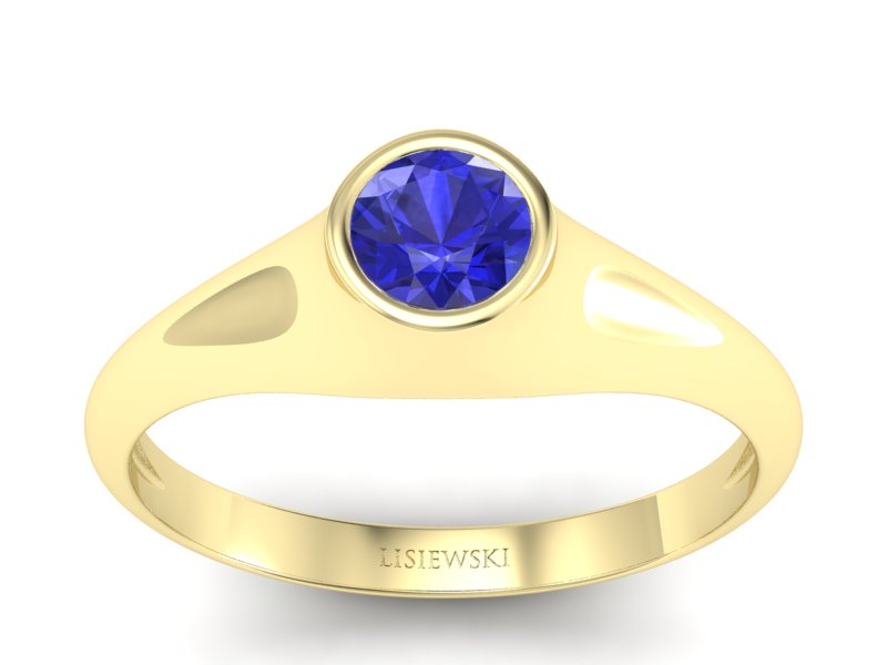 Złoty pierścionek z szafirem żółte złoto - p16226zszc