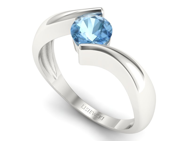Złoty pierścionek z topazem białe złoto - p16229ba — zdjęcie 3
