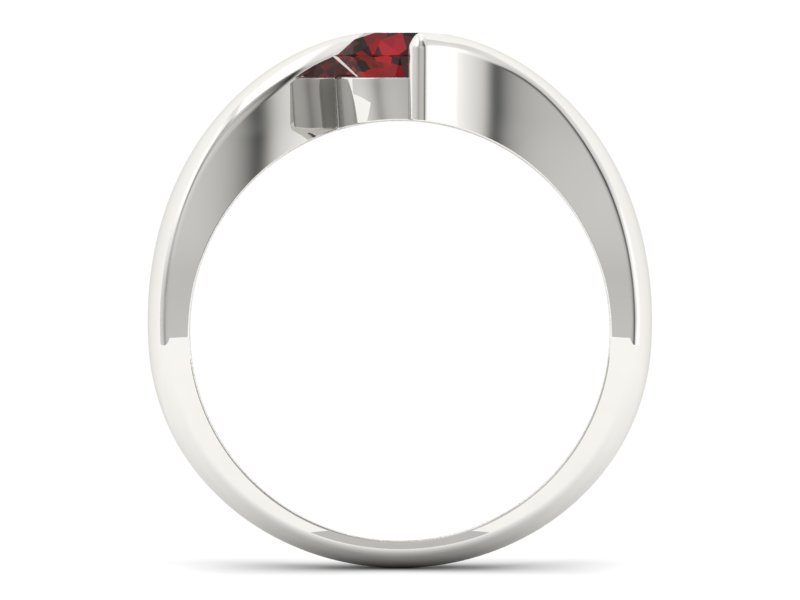 Złoty pierścionek z granatem białe złoto - p16229bgr — zdjęcie 2