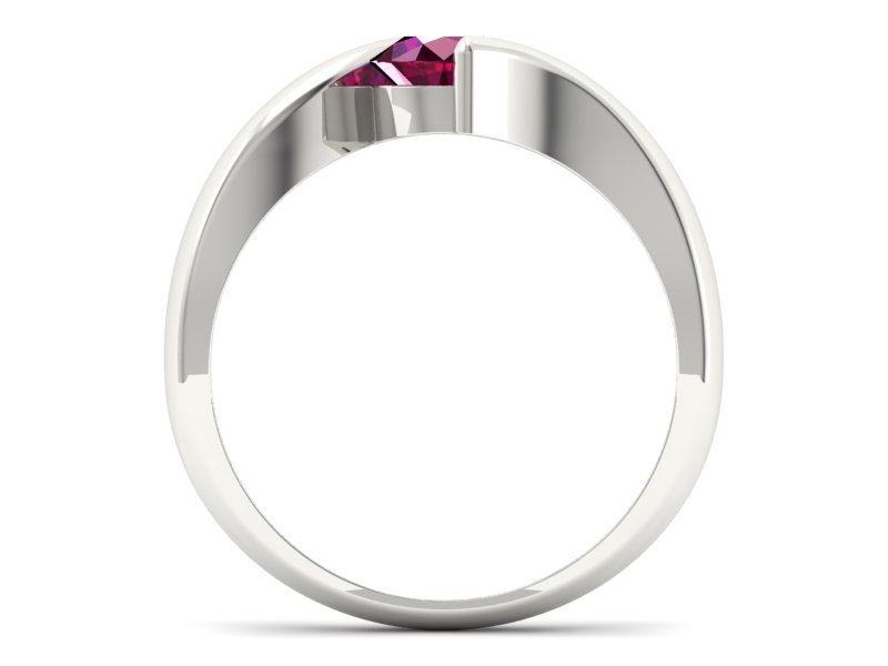 Złoty pierścionek z rubinem białe złoto - p16229br — zdjęcie 2