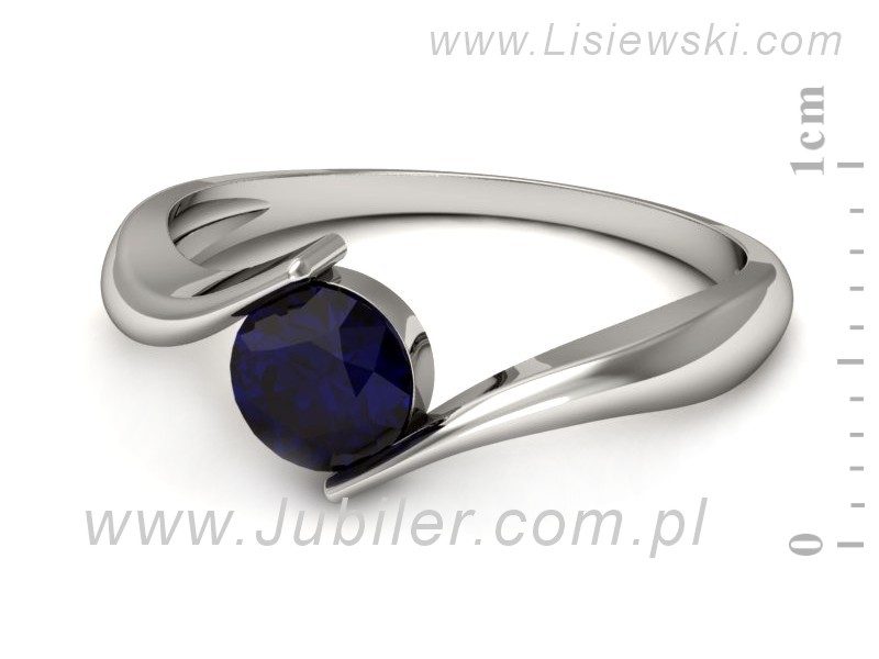 Złoty pierścionek ze spinelem białe złoto - p16229bsp — zdjęcie 5