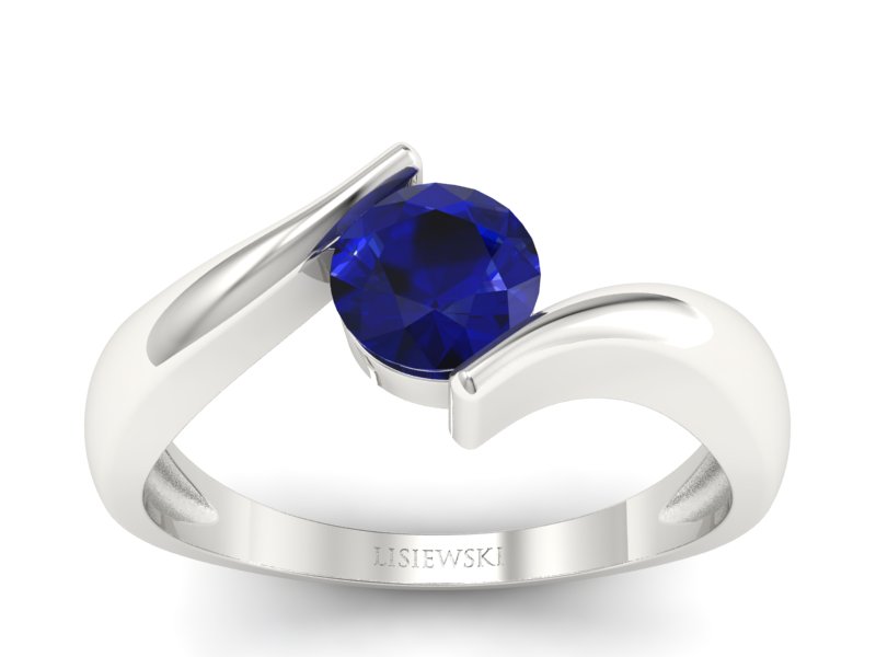 Złoty pierścionek ze spinelem białe złoto - p16229bsp