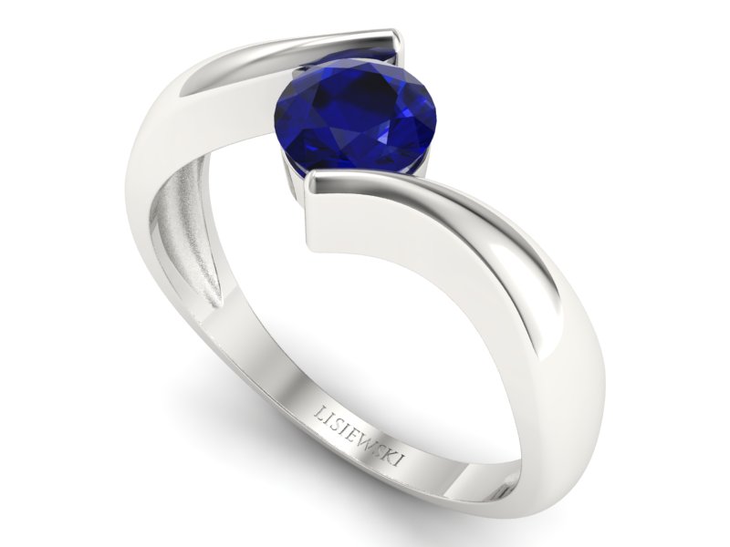 Złoty pierścionek ze spinelem białe złoto - p16229bsp — zdjęcie 3