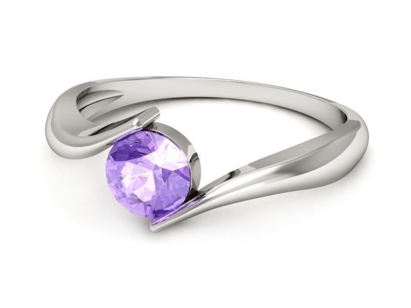 Złoty pierścionek z tanzanitem białe złoto - p16229bt — zdjęcie 5