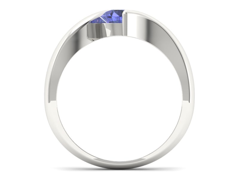 Złoty pierścionek z tanzanitem białe złoto - p16229bt — zdjęcie 2