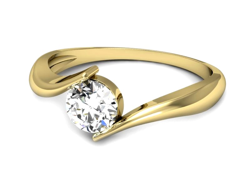 Złoty pierścionek z brylantem żółte złoto - p16229z — zdjęcie 5