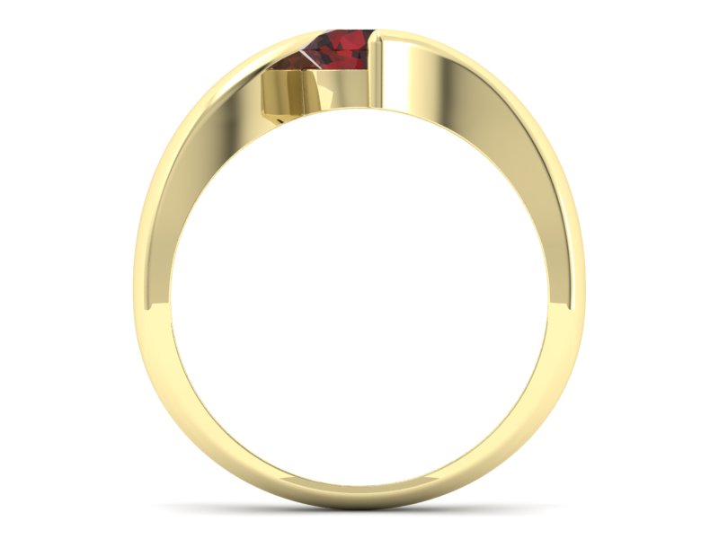 Złoty pierścionek z granatem żółte złoto - p16229zgr — zdjęcie 2