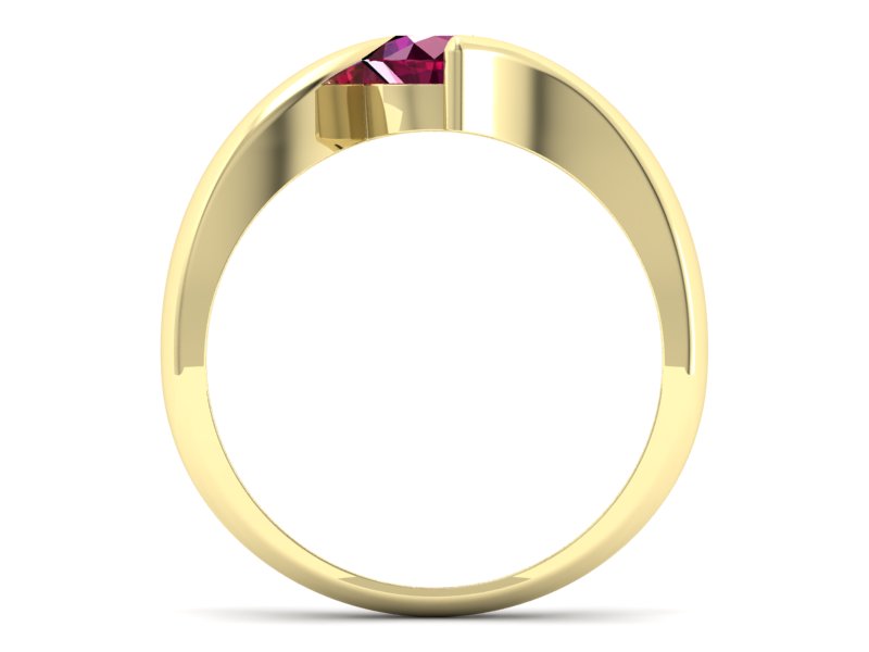 Złoty pierścionek z rubinem żółte złoto - p16229zr — zdjęcie 2