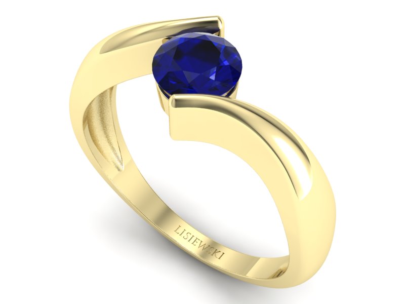 Złoty pierścionek ze spinelem - p16229zsp — zdjęcie 3