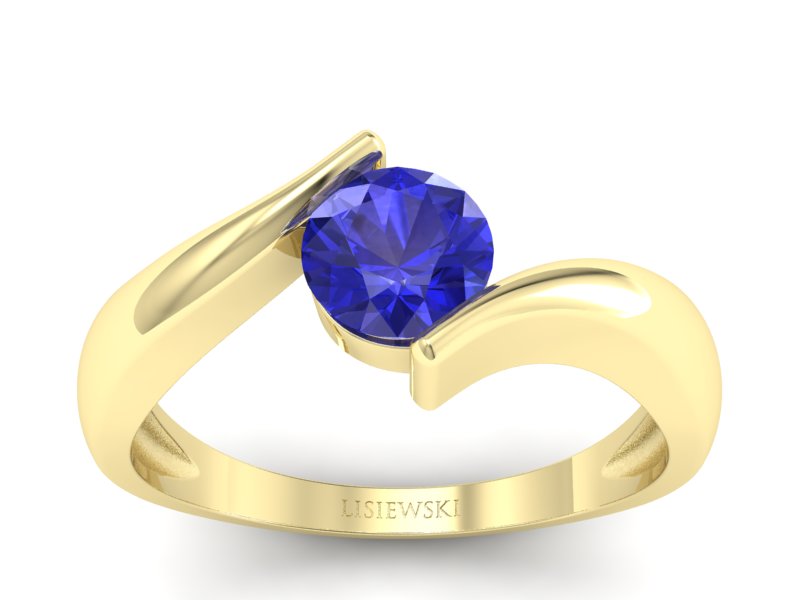 Złoty pierścionek z szafirem żółte złoto szafir - p16229zszc