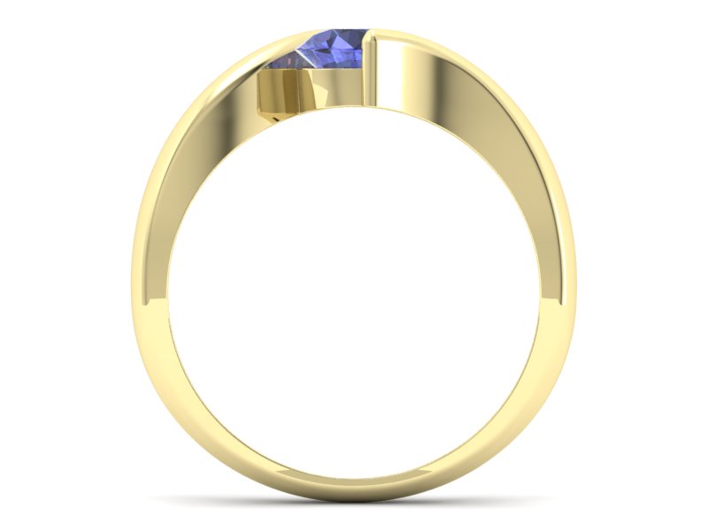 Złoty pierścionek z tanzanitem żółte złoto - p16229zt — zdjęcie 2